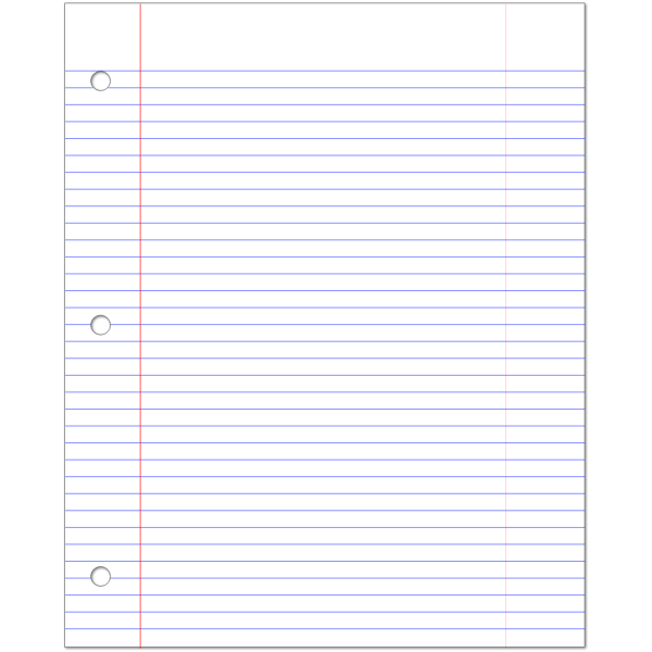 a sheet of lined paper